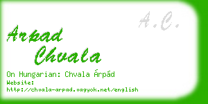 arpad chvala business card